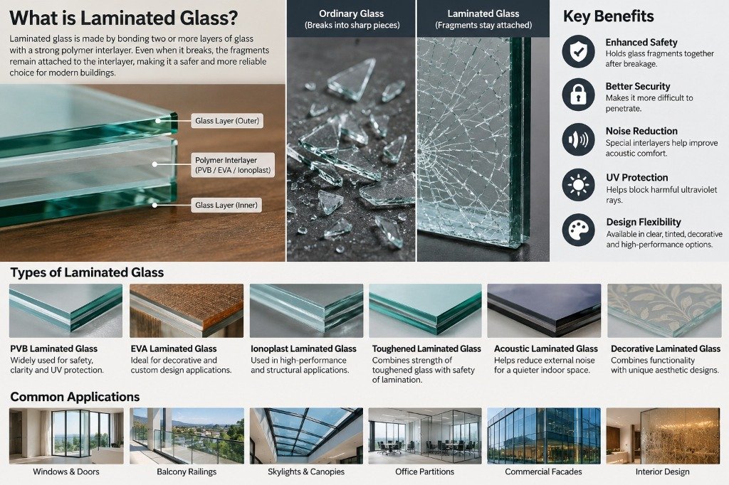 Overview of laminated glass structure, types, benefits, and architectural applications