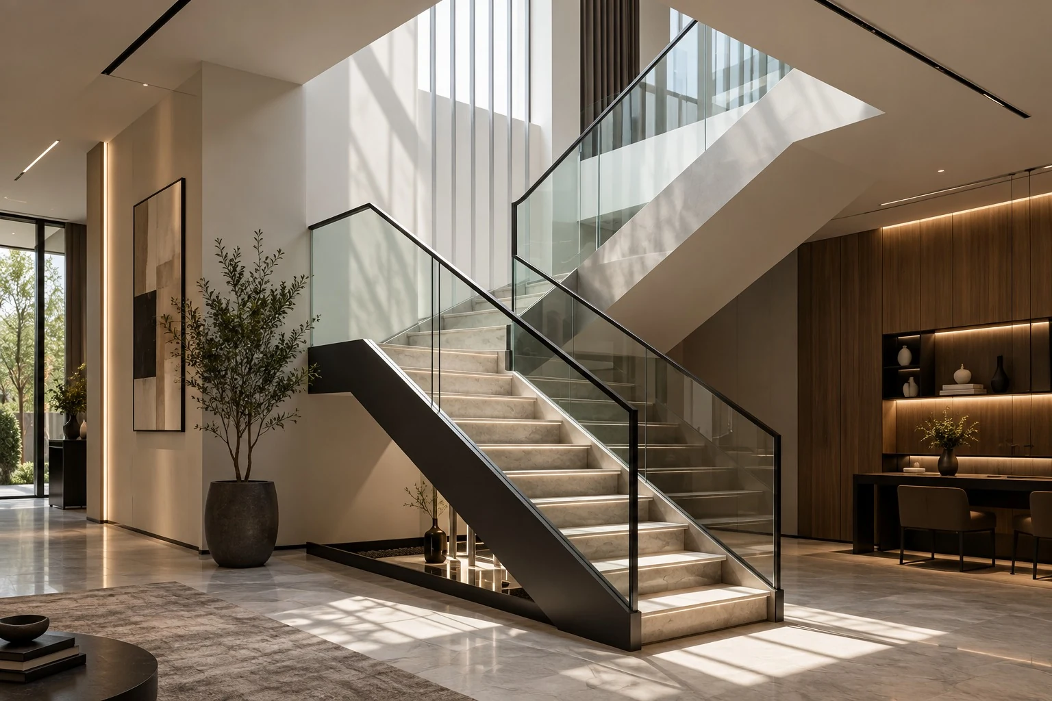 Glass Railing System Architectural Staircase Installation Showcase