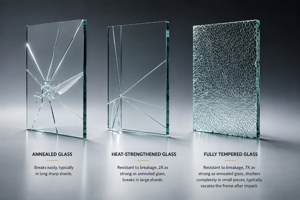 Glass Breakage Comparison: Annealed Glass vs Heat-Strengthened Glass vs Fully Tempered Glass
